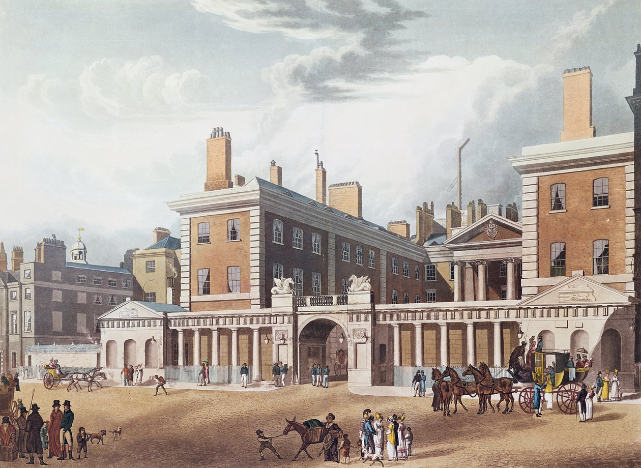 Udsigt over Admiralitetet, 1818 (farvegravering) af Thomas Hosmer Shepherd
