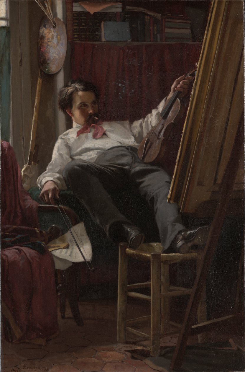 Selvportræt af kunstneren i hans studie af Thomas Hovenden