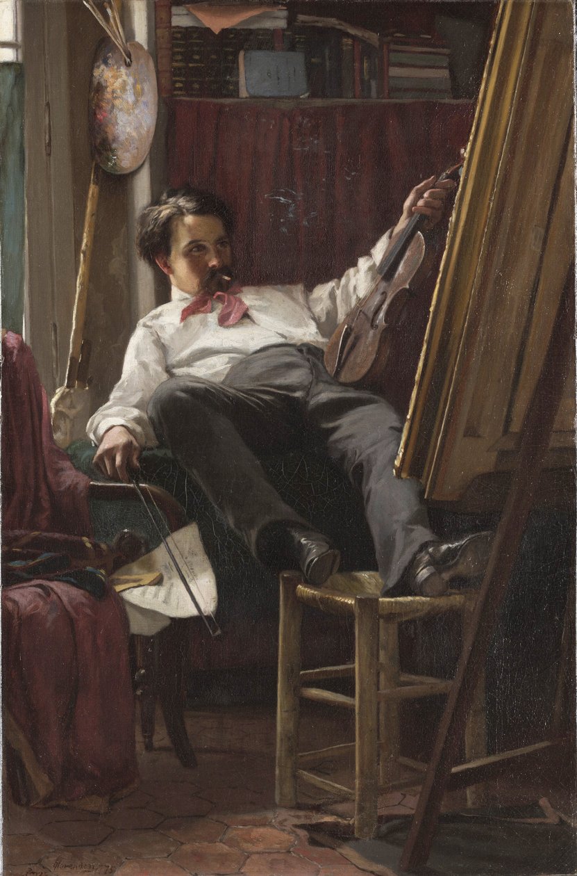 Selvportræt af kunstneren i hans studie af Thomas Hovenden