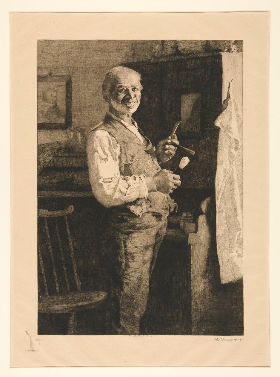 Uden titel [Mand forbereder sig på at barbere sig] af Thomas Hovenden