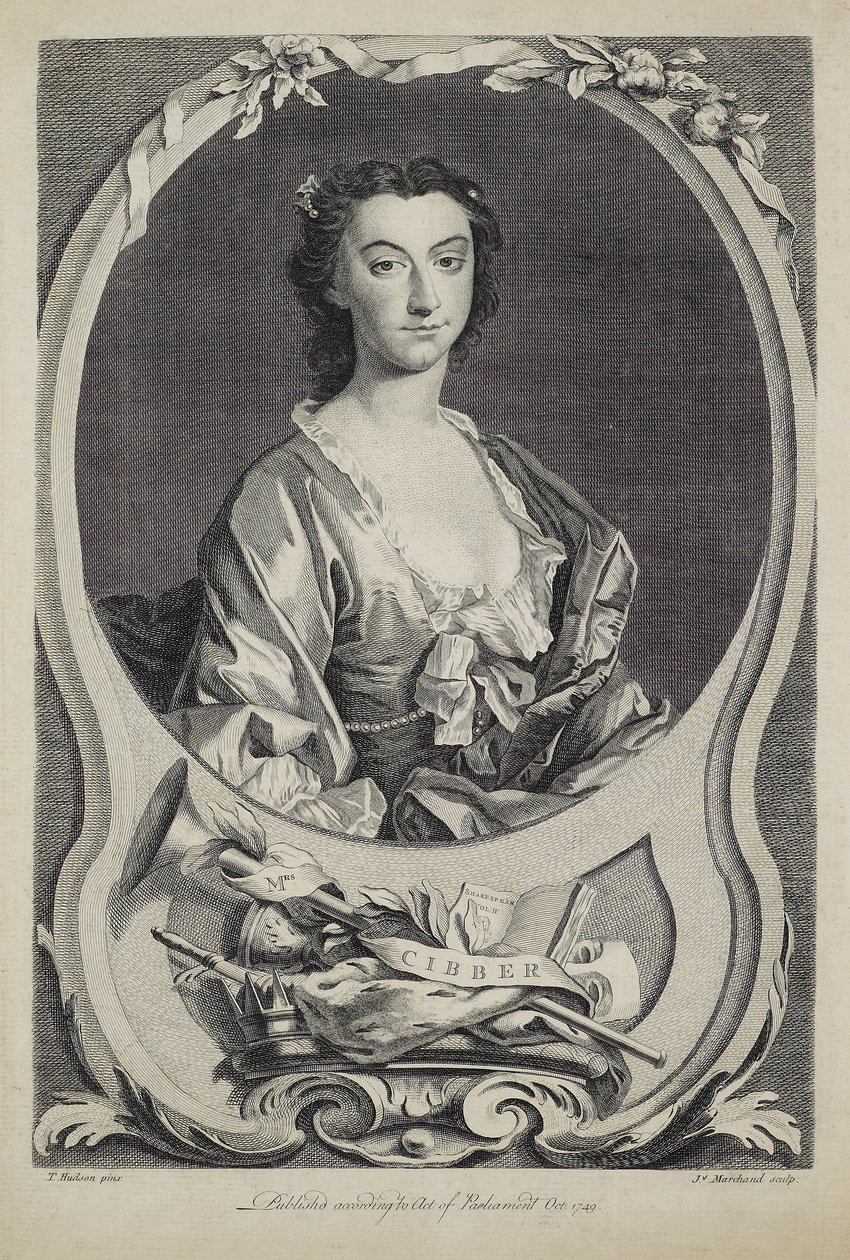 Mrs. Cibber, graveret af J. Marchand (fl.1749), 1749 af Thomas Hudson