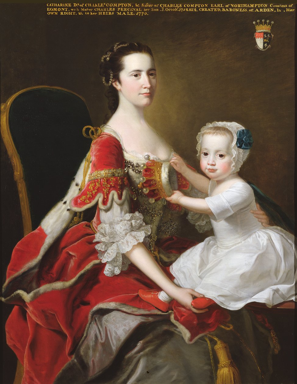 Portræt af Catherine Compton (d.1784) grevinde af Egmont og hendes ældste søn Charles Perceval (f.1756) 1758 af Thomas Hudson