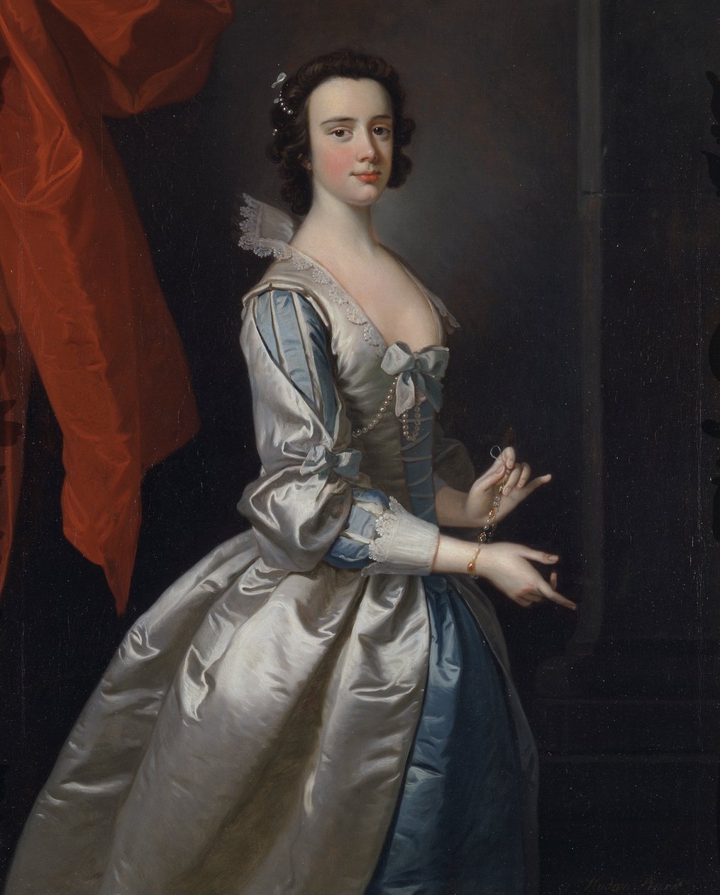 Portræt af en kvinde, sandsynligvis Elizabeth Aislabie, fra Studley Royal, Yorkshire af Thomas Hudson