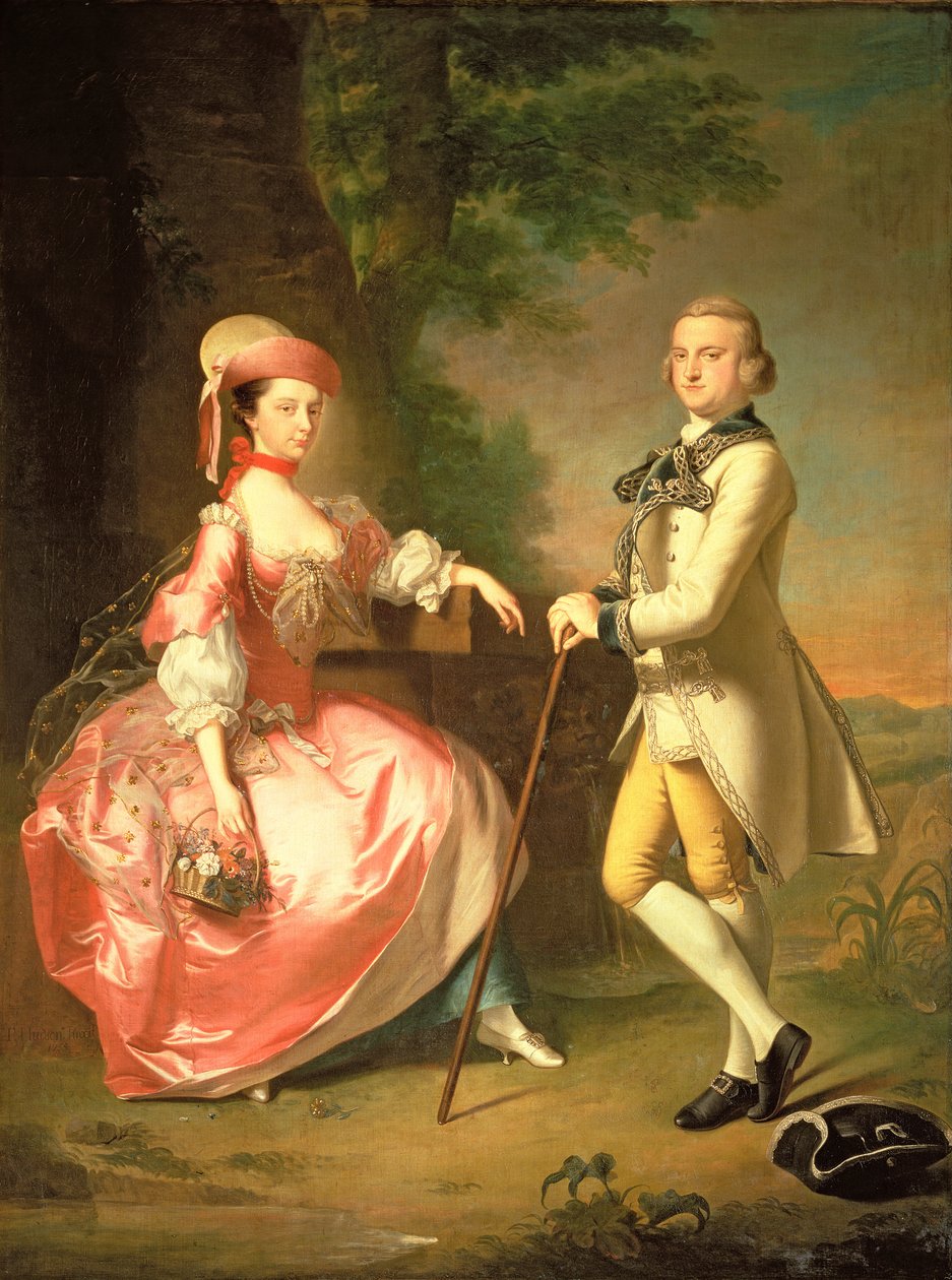 Sir John Pole, 5. baronet, og hans kone, Elizabeth, 1755 af Thomas Hudson