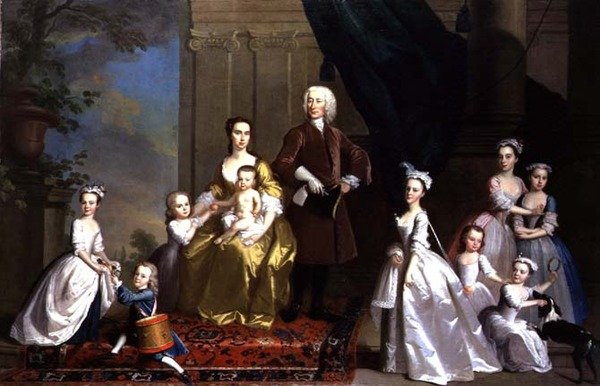 The Radcliffe Family, ca. 1738-42 (olie på lærred) af Thomas Hudson