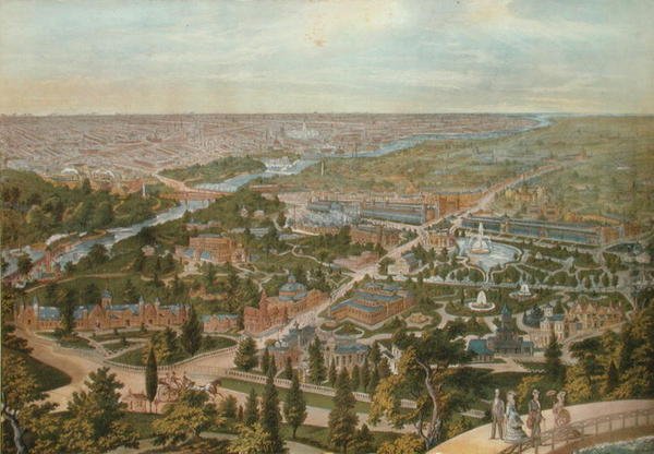 Fugleperspektiv af Centennial, Philadelphia af Thomas Hunter