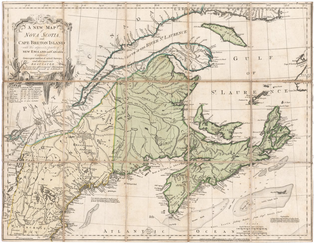 Et kort over Nova Scotia af Jefferys af Thomas Jefferys