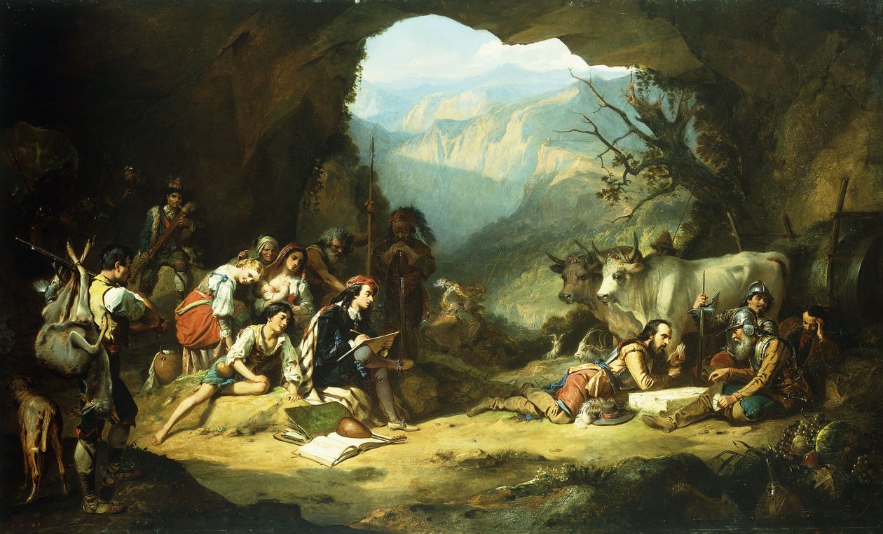 Salvator Rosas atelier i bjergene i Abruzzi, af Thomas Jones Barker