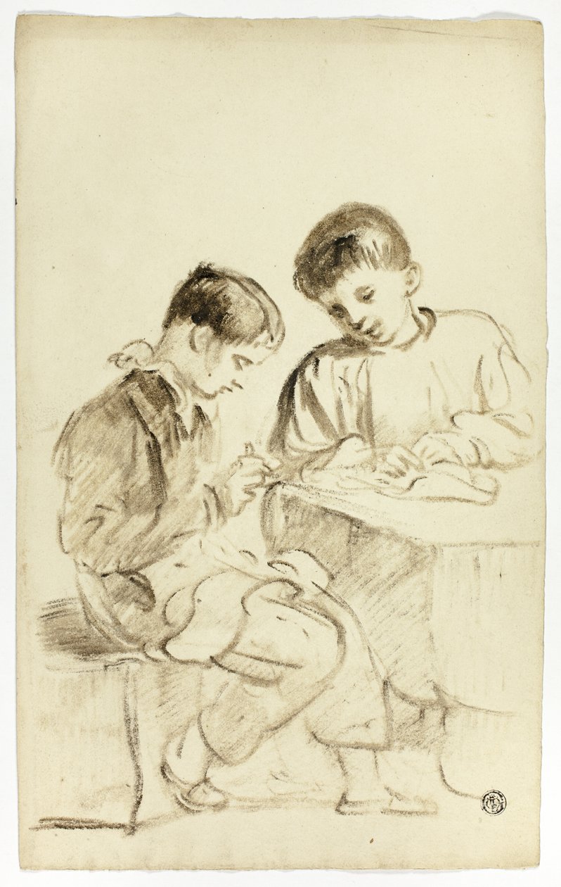 To skoledrenge af Thomas Jones Barker