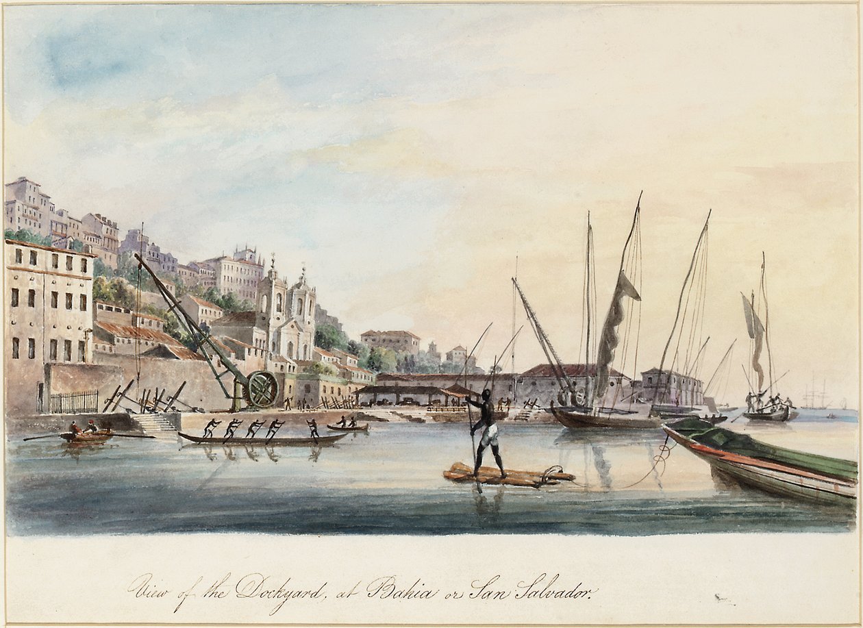Udsigt over værftet ved Bahia eller San Salvador af Thomas L. Hornbrook