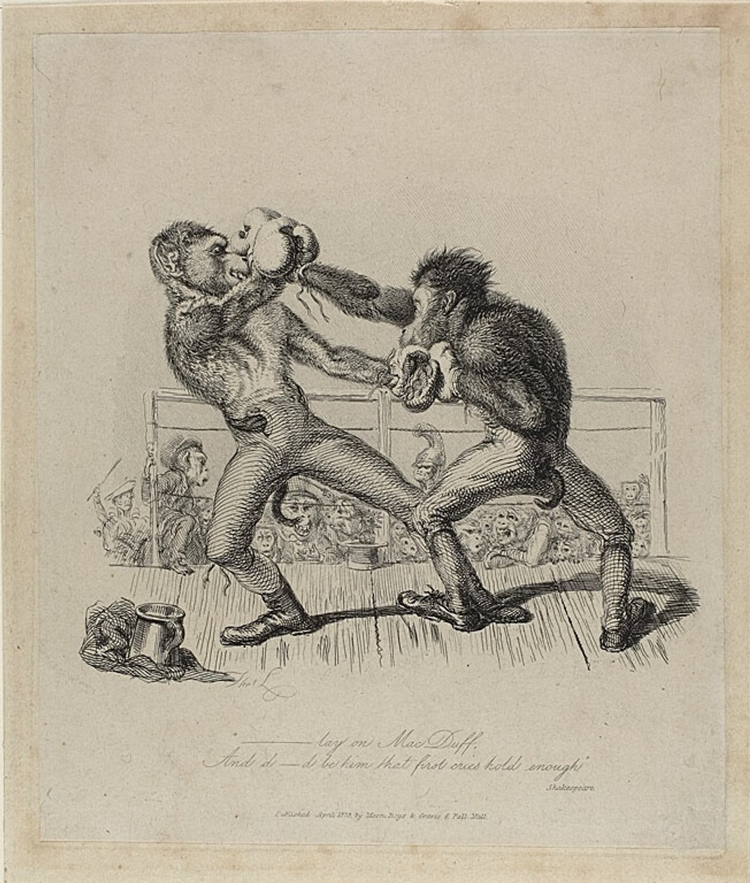 Monkeys Boxing, fra Monkey-ana af Thomas Landseer