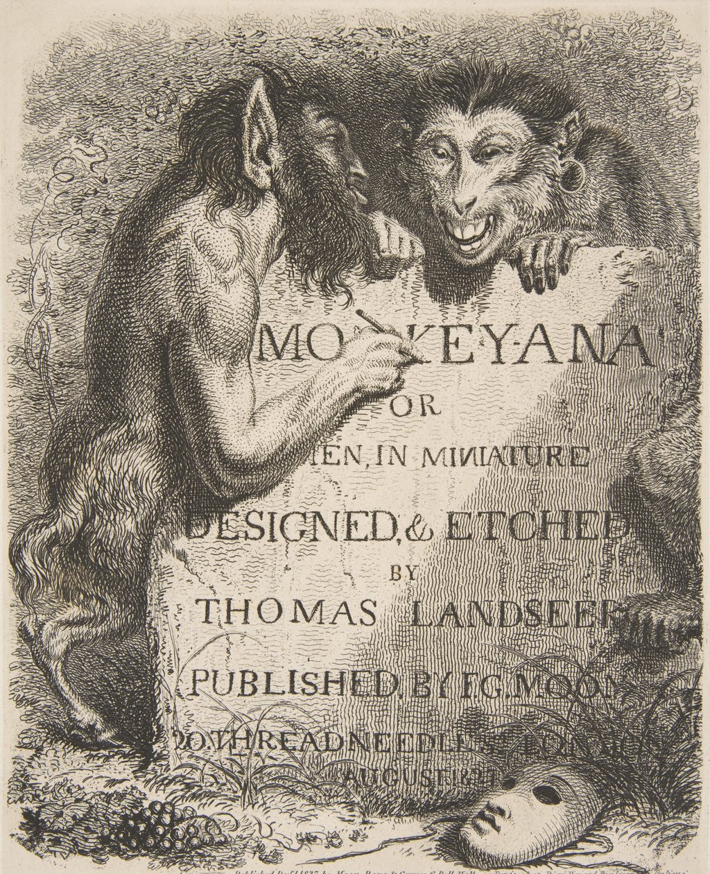Titelblad, fra Monkey-ana, or Men in Miniature, 1827., 1827. af Thomas Landseer