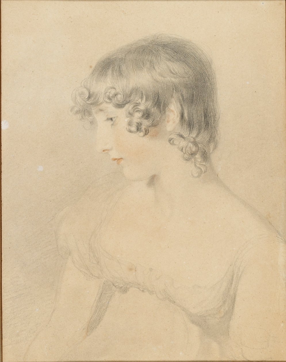 Bust Portrait of Susan Bloxam, vendte profil til venstre, 1818 af Thomas Lawrence