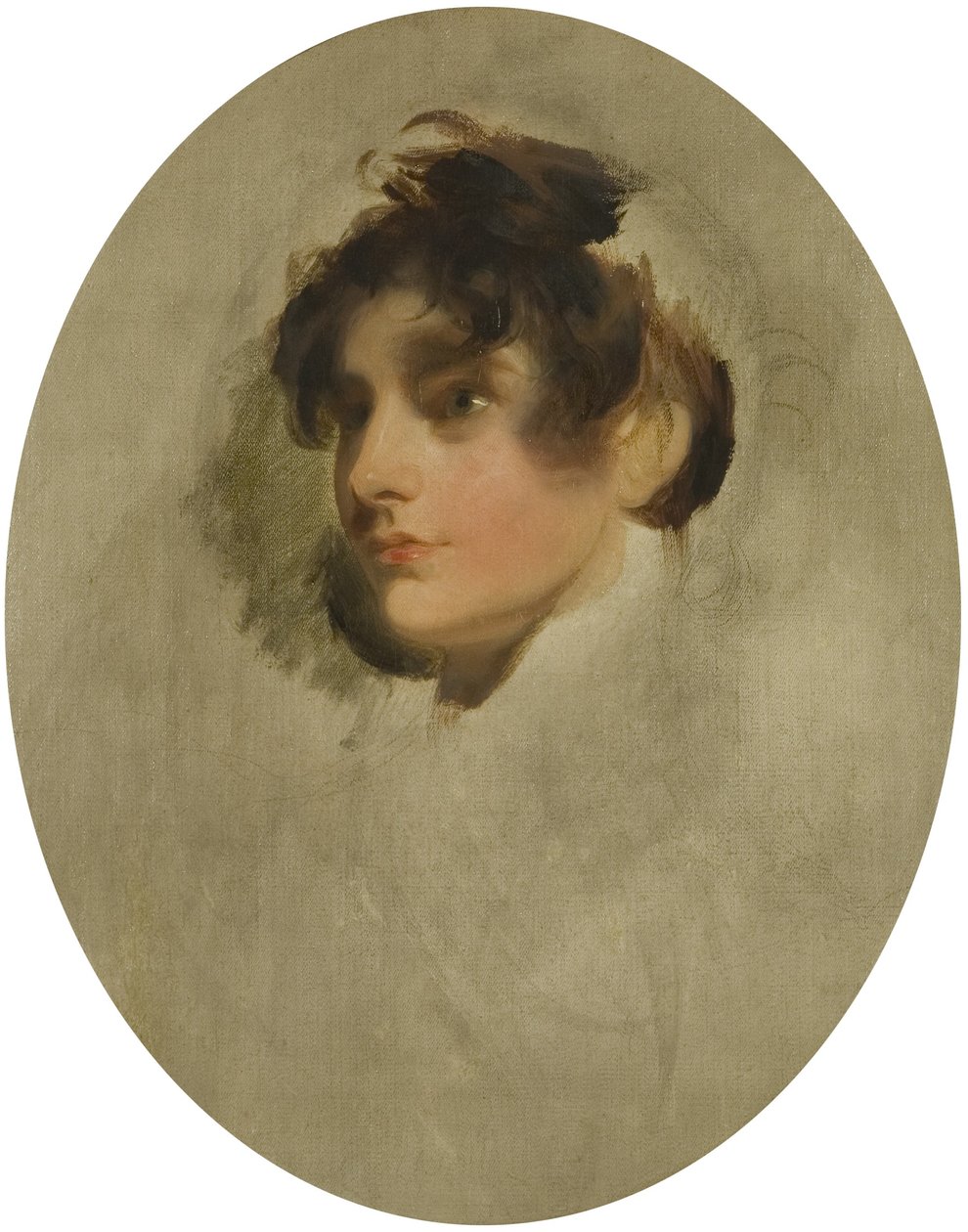 Head of a Young Woman, ca. 1800-05 (olie på lærred) af Thomas Lawrence