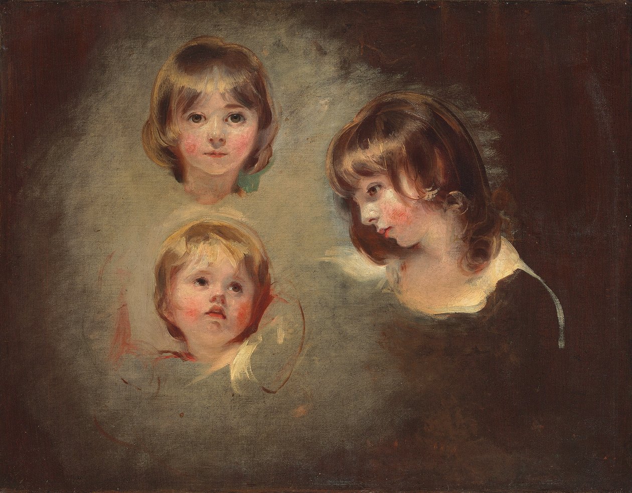 Hovedstudier af Emilia Mary, Juliana og Maria Boucherett (olie på lærred) af Thomas Lawrence