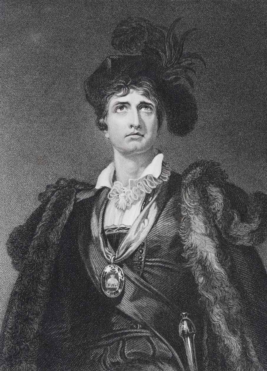 John Philip Kemble som Hamlet, indgraveret af G. Adcock af Thomas Lawrence