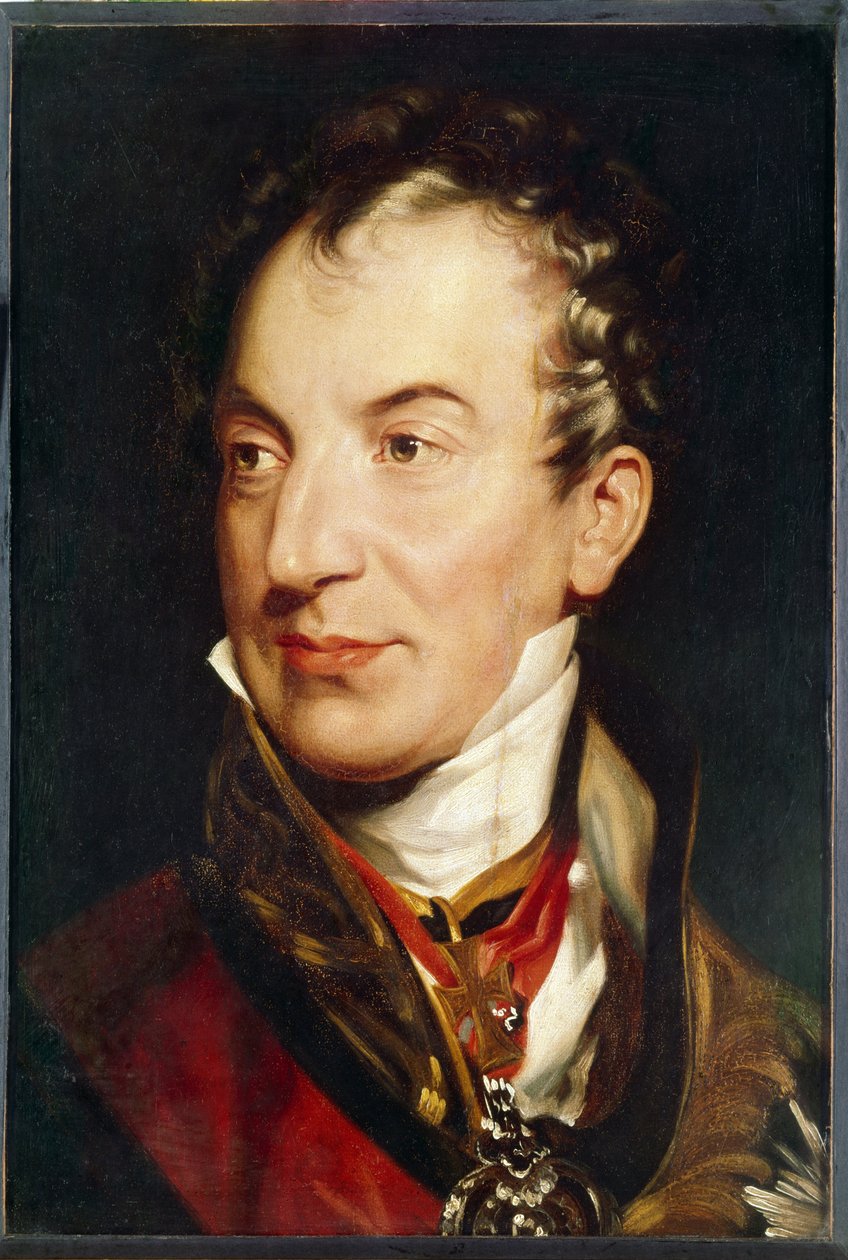 Portræt af Clement (Klemens) Wenzel, Prins af Metternich (1773-1859). østrigsk politiker. Maleri af Sir Thomas Lawrence (1769-1830), olie på lærred, mellem 1814 og 1819. Engelsk kunst af Thomas Lawrence