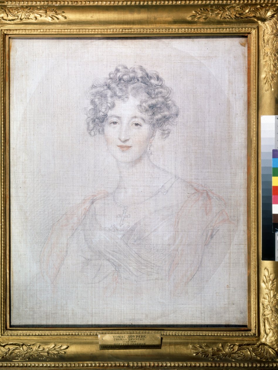 ""Portræt af grevinde Elisabeth (Elizaveta) Vorontsova (1792-1856)"" Pentegning af Thomas Lawrence (1769-1830) 1821 Pushkin Museum, Moskva af Thomas Lawrence