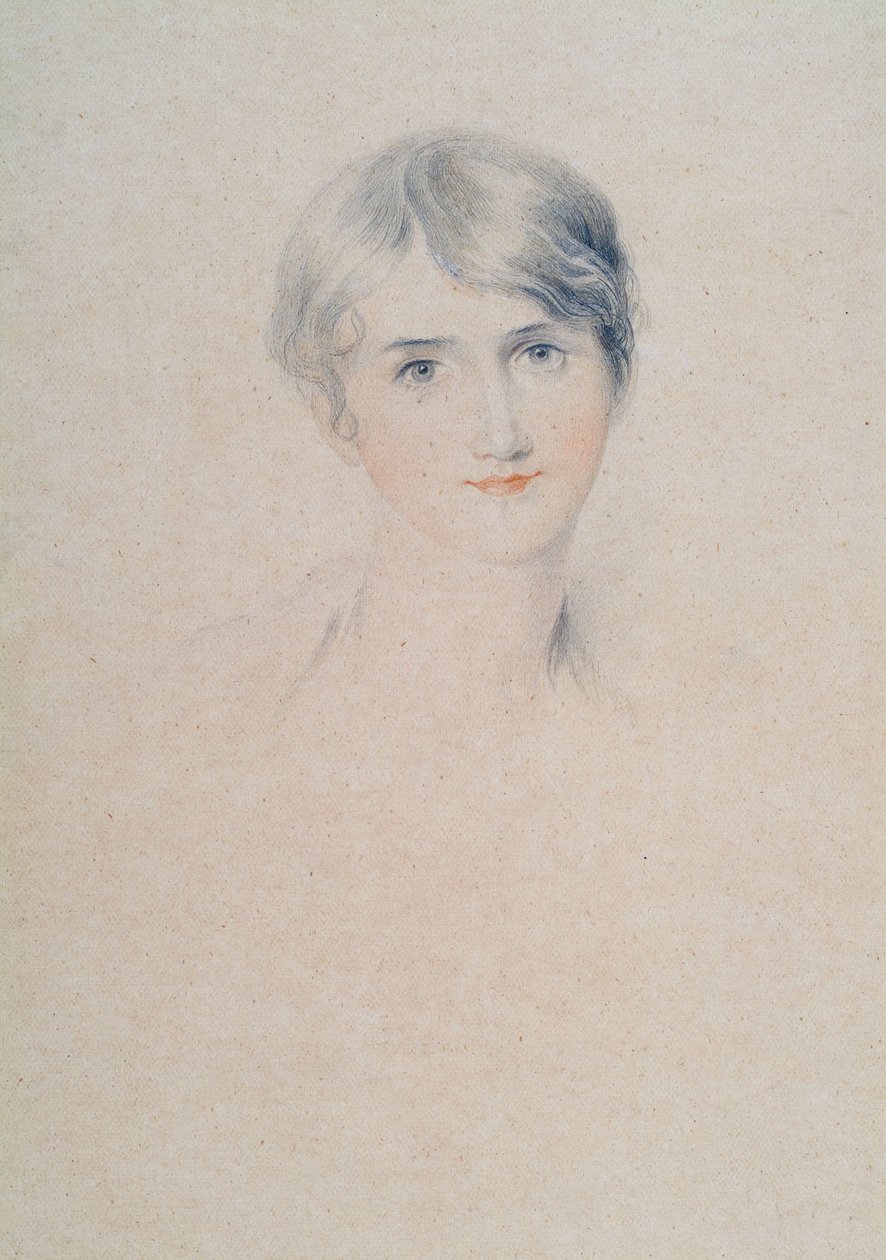 Portræt af Miss Bloxham, ca. 1800-10 (blyant og kridt på papir) af Thomas Lawrence