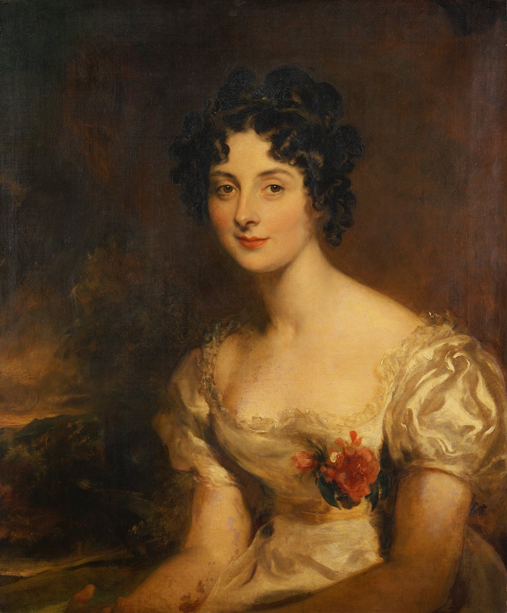 Portræt af Miss Emily Maxwell (olie på lærred) af Thomas Lawrence
