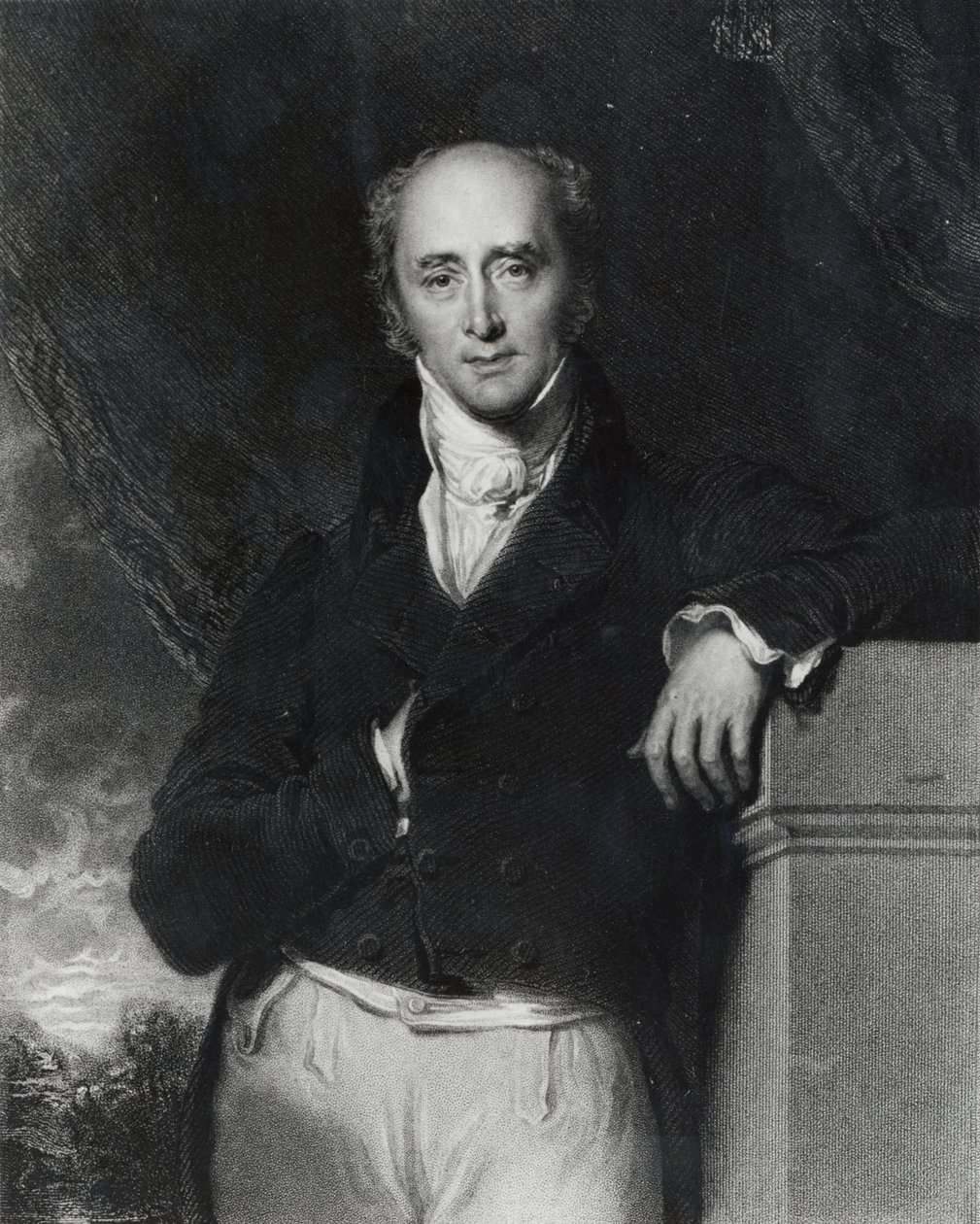 Portræt af den højre ærede Charles Grey, Earl Grey (1764-1845) graveret af J. Cochran af Thomas Lawrence