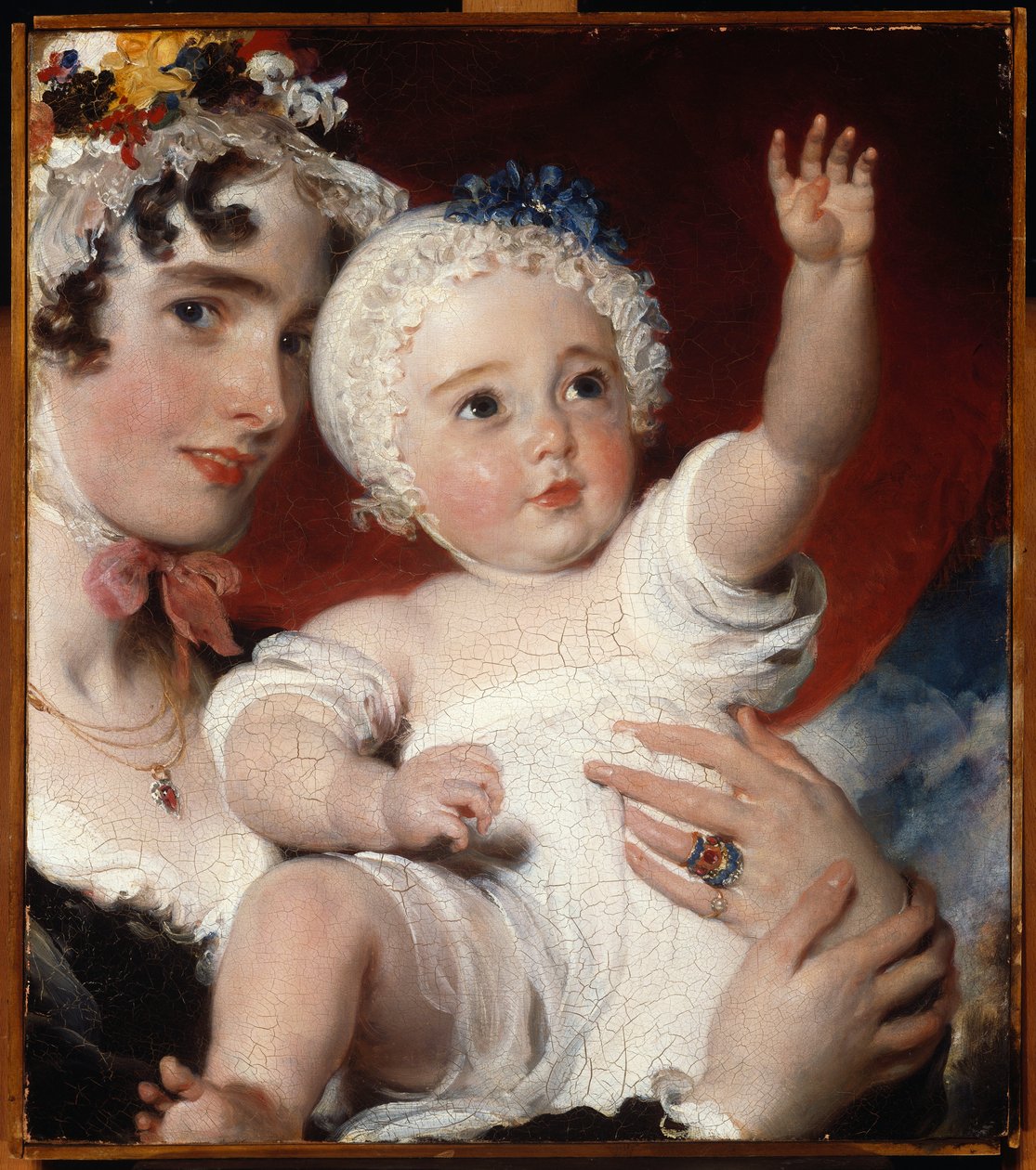 Priscilla, Lady Burghesh, holder sin søn, Hon. George Fane, 1820 af Thomas Lawrence