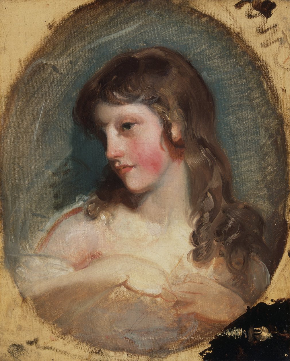 Studie af en pige (olie på lærred) af Thomas Lawrence