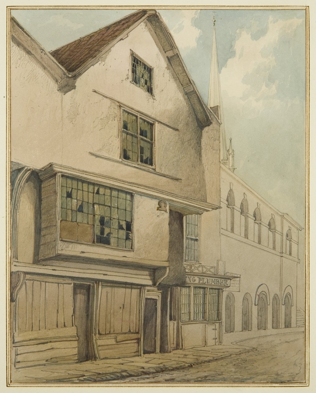 46 Baldwin Street (akvarel på papir) af Thomas Leeson the Elder Rowbotham