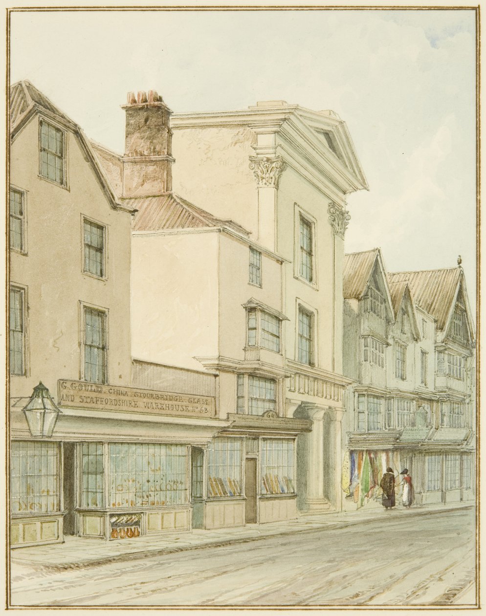 Castle Street (akvarel på papir) af Thomas Leeson the Elder Rowbotham