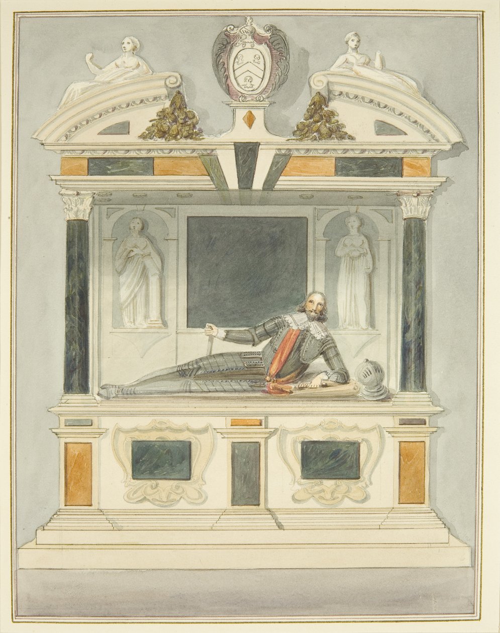 Billede af Sir Charles Vaughan i Bristol Cathedral (akvarel på papir) af Thomas Leeson the Elder Rowbotham