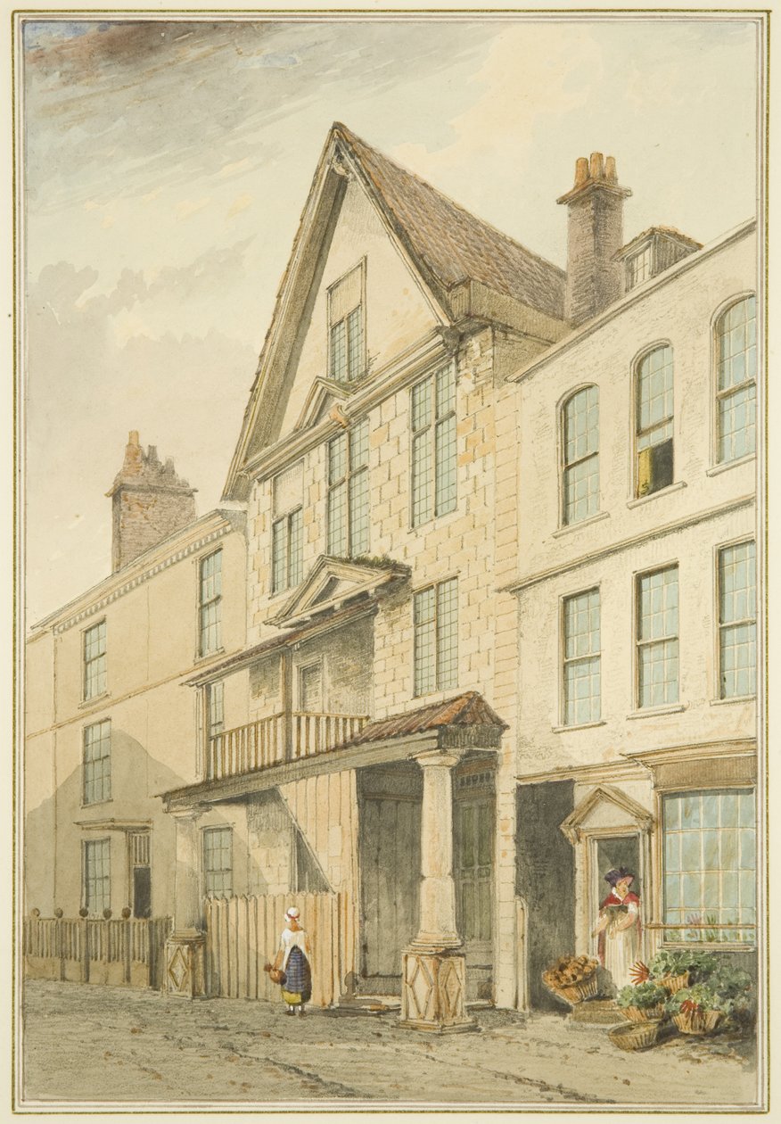 House in Corner of Broad Plain and Goat Alley (akvarel på papir) af Thomas Leeson the Elder Rowbotham