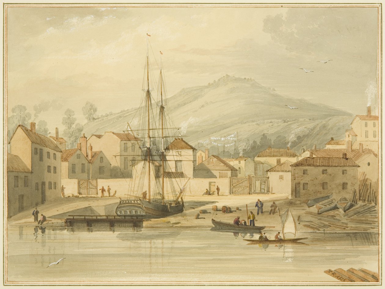 Limekiln Dock, Hotwell Road, med briggen 