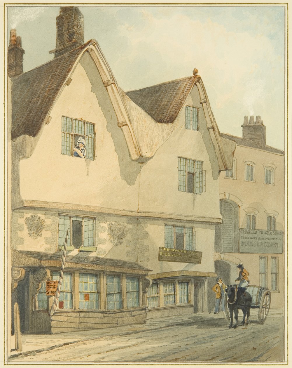 Gammelt hus i Thomas Street (akvarel på papir) af Thomas Leeson the Elder Rowbotham