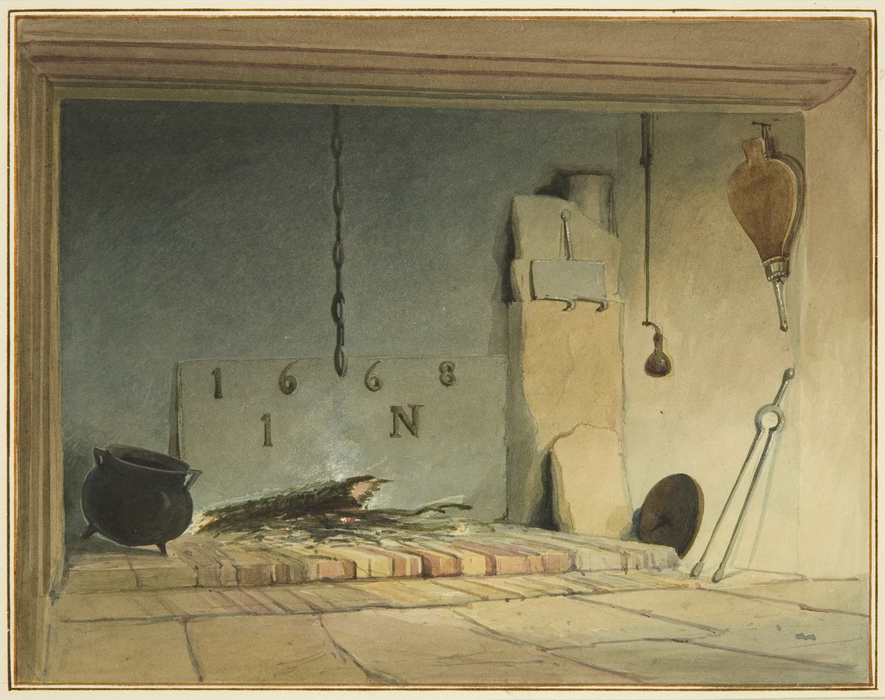 Gammel pejs i Farmhouse (en del af Barr