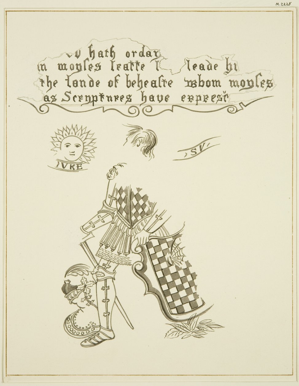 Rester af et vægmaleri på 46 Baldwin Street (pen og blæk på papir) af Thomas Leeson the Elder Rowbotham