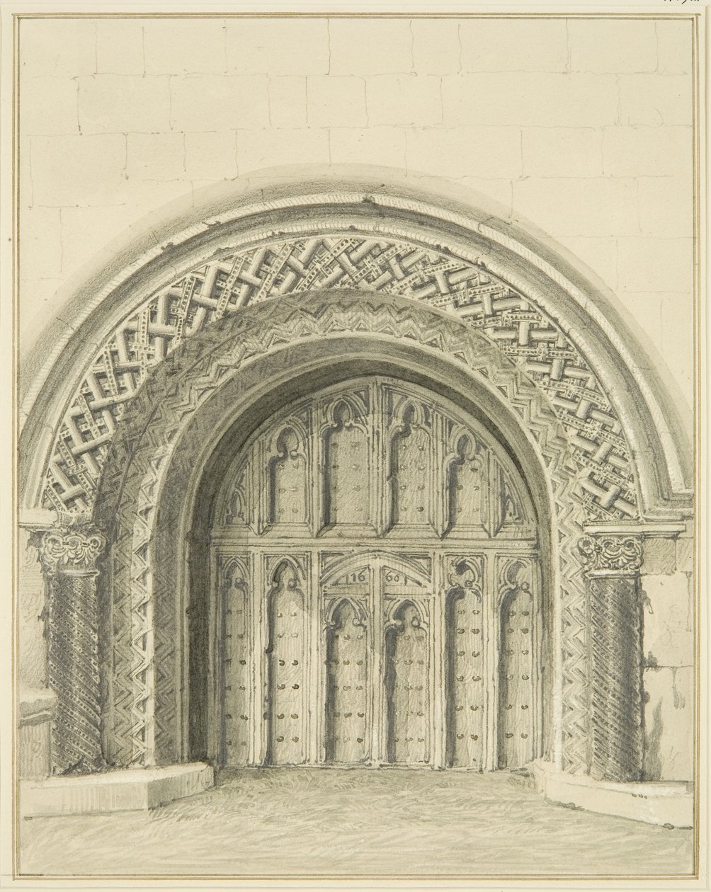 Mindre buet gateway, der støder op til Deanery of Bristol Cathedral (blyant og akvarel på papir) af Thomas Leeson the Elder Rowbotham