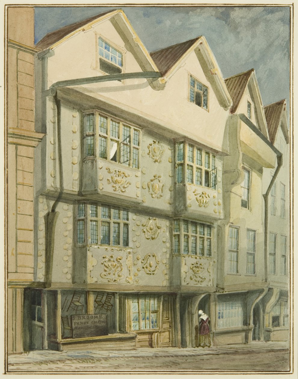Nordsiden af Baldwin Street (akvarel på papir) af Thomas Leeson the Elder Rowbotham