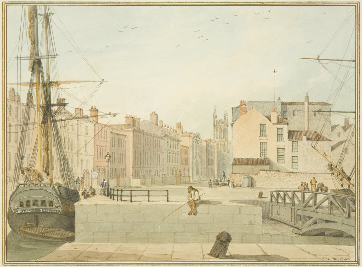 Udsigt over Prince Street, Bristol af Thomas Leeson the Elder Rowbotham