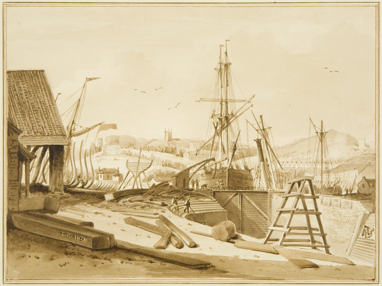 Western Wapping Dock af Thomas Leeson the Elder Rowbotham