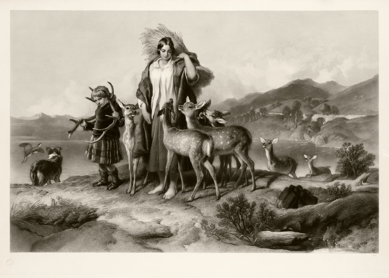 Skovfogedens familie (mezzotint) af Thomas Lewis Atkinson