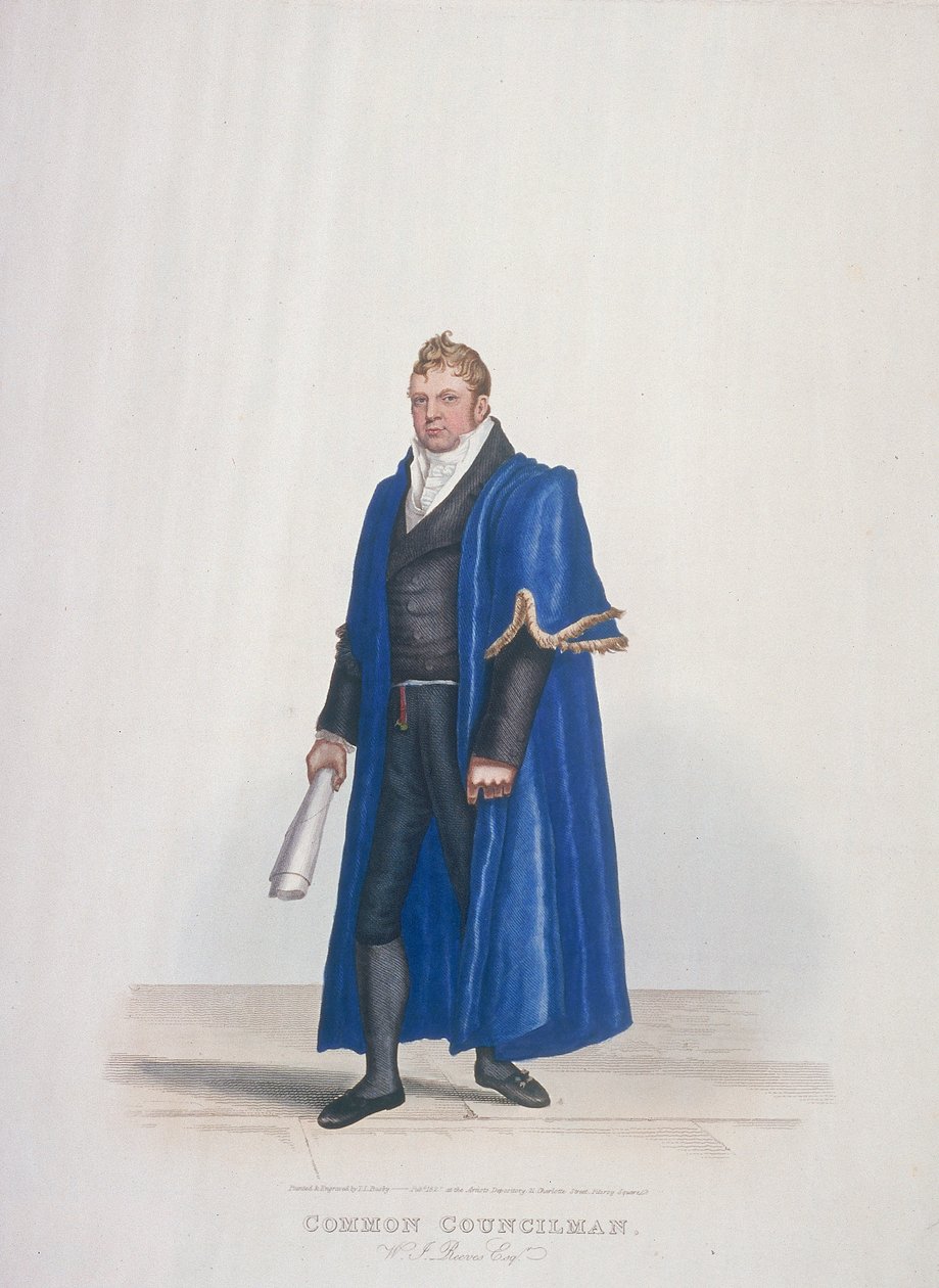 Common Councilman of City of London, William John Reeves, i borgerdragt, 1825 af Thomas Lord Busby