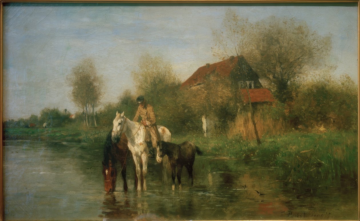 Heste på vandet af Thomas Ludwig Herbst