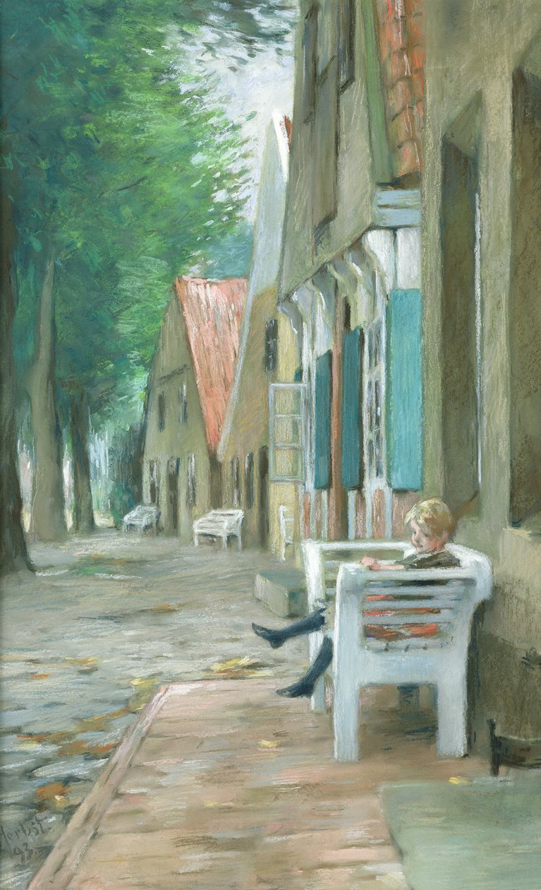 Gade i Altenbruch, 1893 (pastel på papir) af Thomas Ludwig Herbst