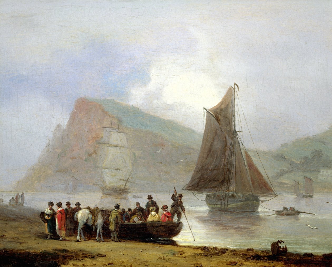 Går ombord på færgen i Teignmouth, 1821 af Thomas Luny