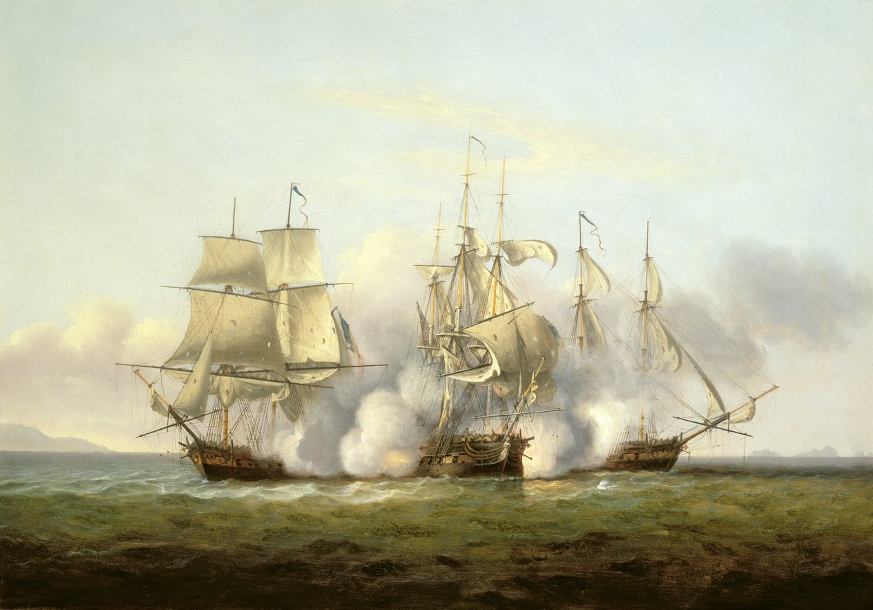 HMS Gore i kamp med de franske brigger 