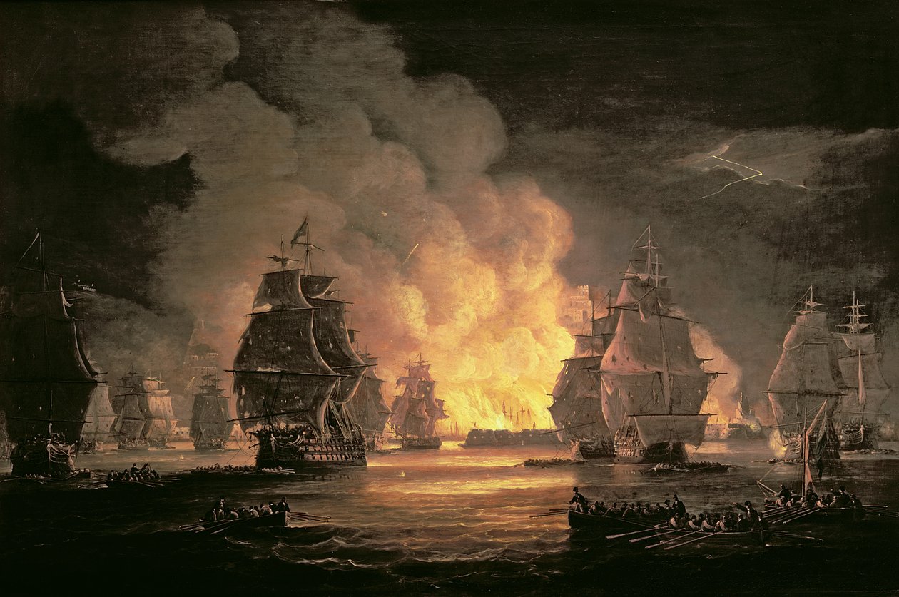 Slaget ved Algier, 27. august 1816, ca. 1825 (olie på lærred) af Thomas Luny