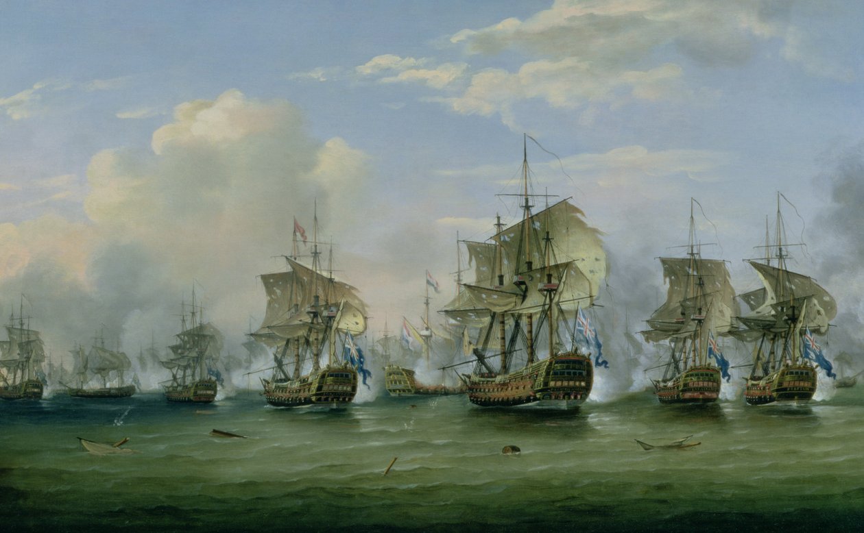 Slaget ved Dogger Bank, 1781 af Thomas Luny