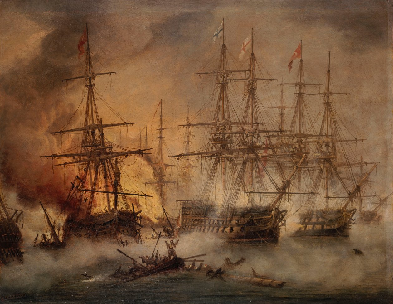 Slaget ved Navarino, 20. oktober 1827 af Thomas Luny