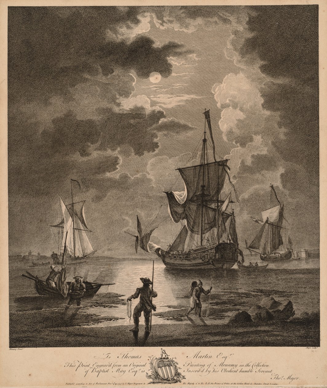 En udsigt over havet ved måneskin af Thomas Major
