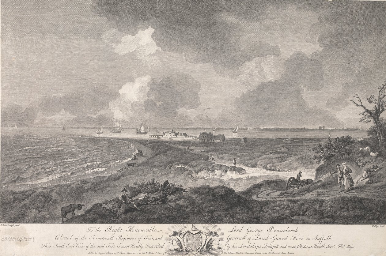Sydøst udsigt over tLand-Guard Fort, i Suffolk af Thomas Major
